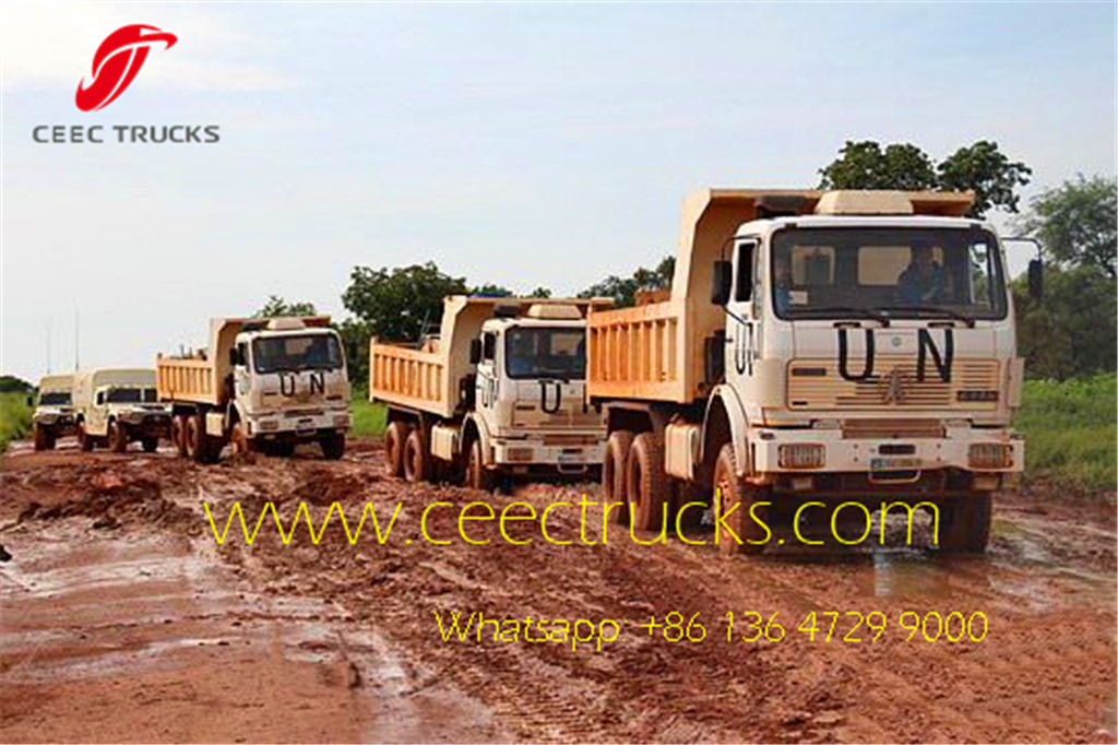 beiben 2538 dump truck service for UN project