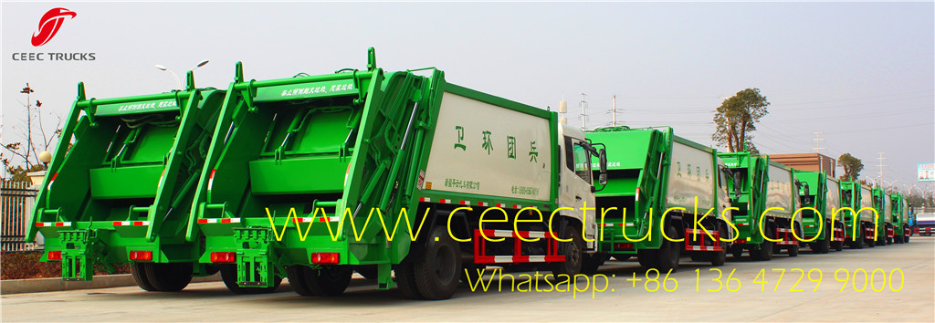 FAW 10-12 CBM garbage compactor trucks factory stock
