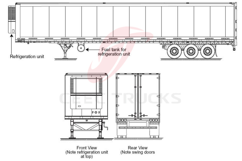 60CBM refrigerated semitrailer supply