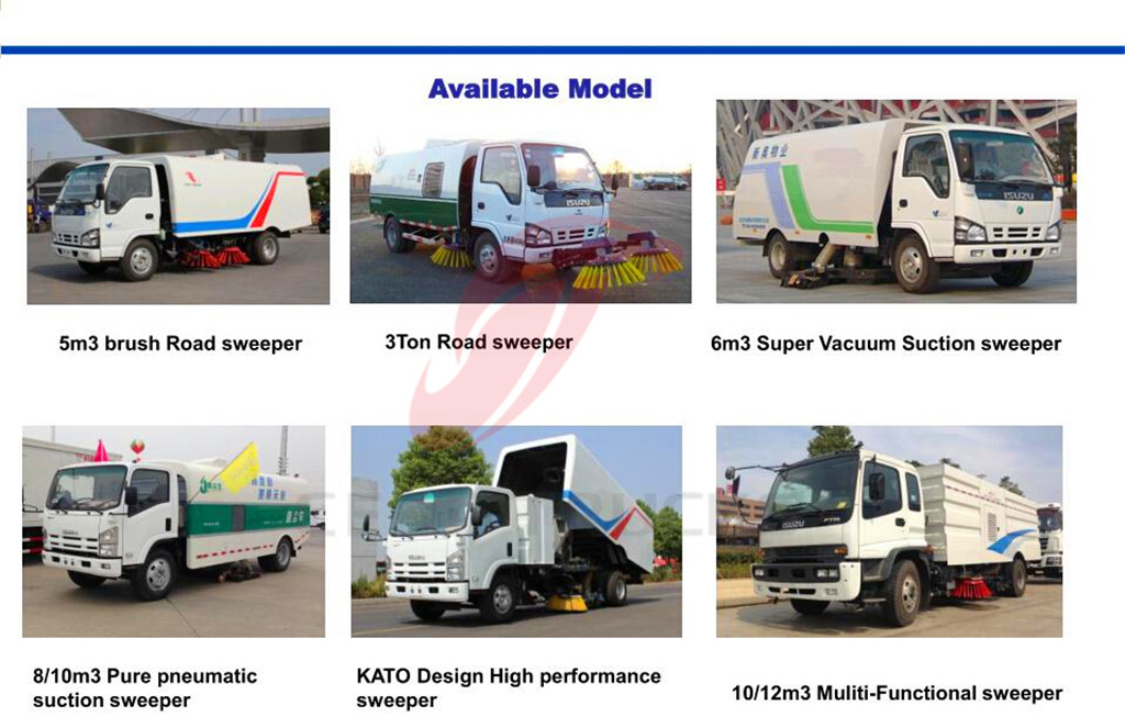 Availble ISUZU model road sweeper