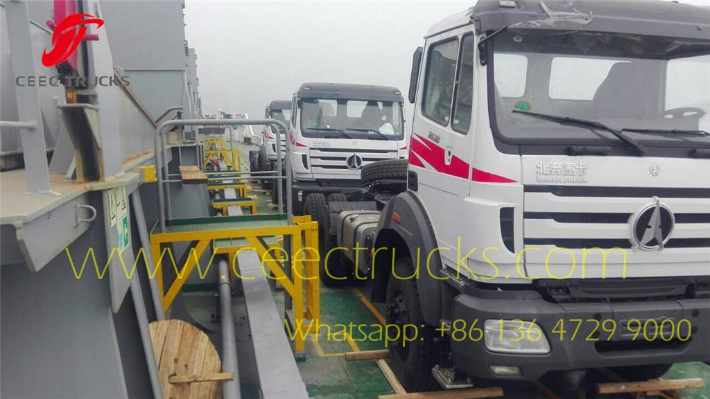 Cote d'Ivoire Beiben tractor trucks loading on bulk shipment