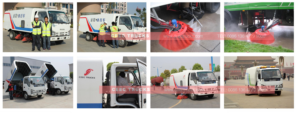 ISUZU road sweeper truck inspection