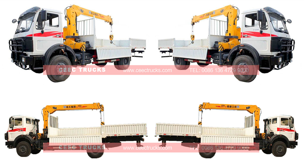 BEIBEN 5T mounted crane trucks for sale