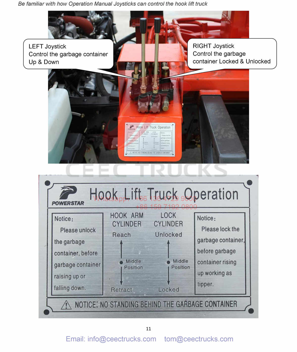 Mongolia--ISUZU 8CBM hook lifting truck Manual