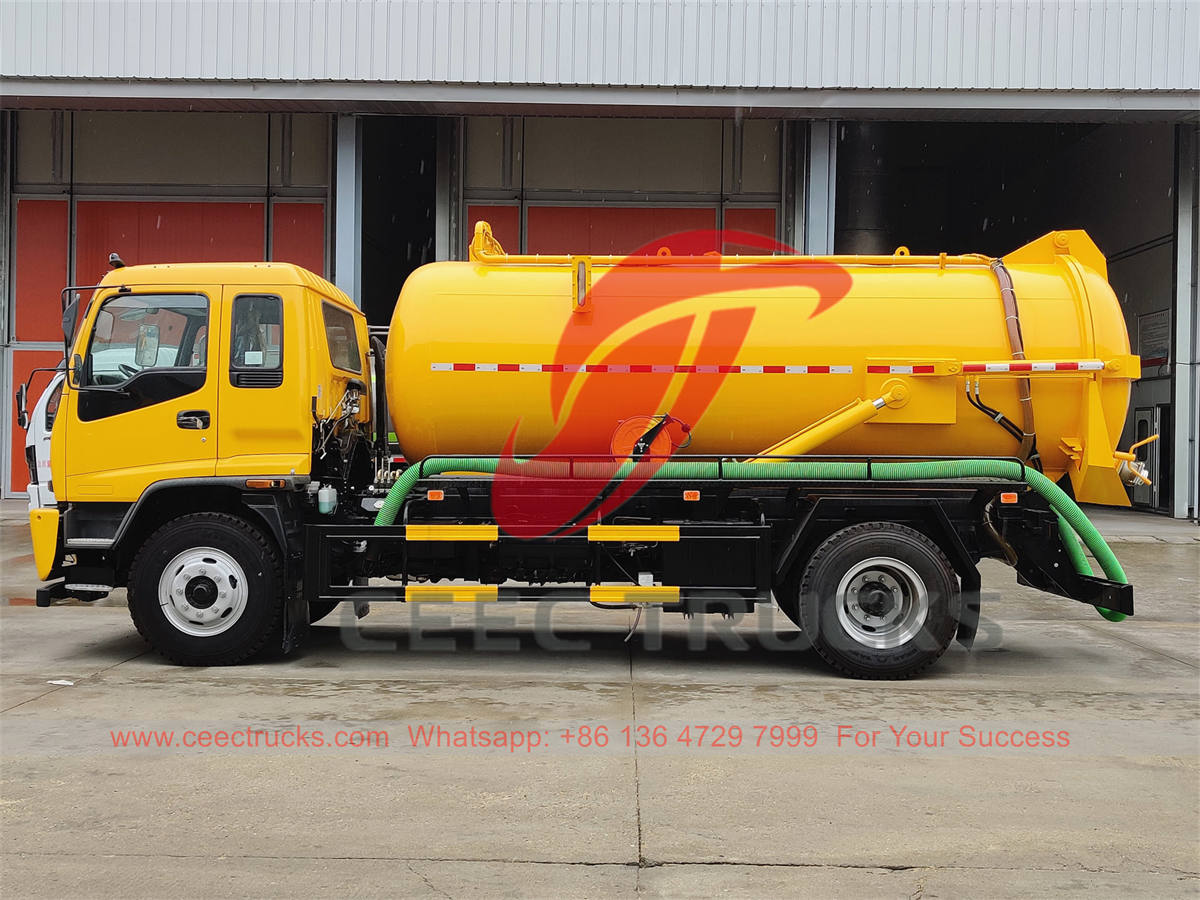 Factory price ISUZU FTR vacuum sewage truck for sale