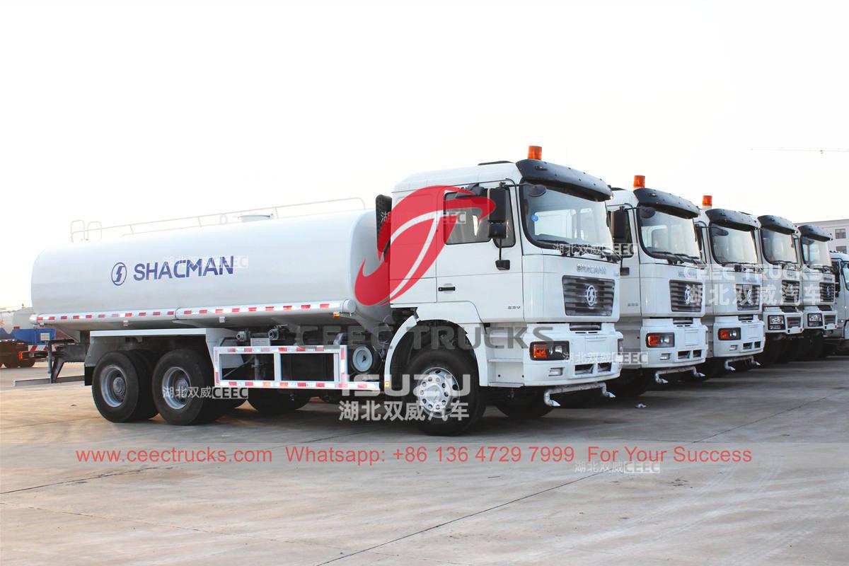 China Shacman 20000 liters water bowser water tank trucks for sale