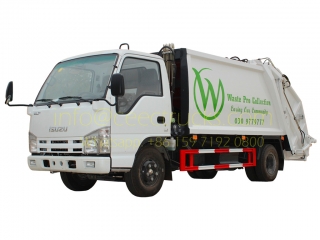 Asia country buy ISUZU 6cbm compressed refuse truck bottom price