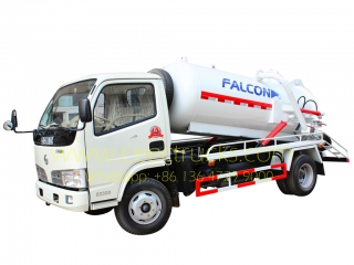Low price Dongfeng 4,000L vacuum sewage suction truck