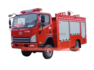 FAW 4x4 forest fire fighting truck with 4CBM water tank