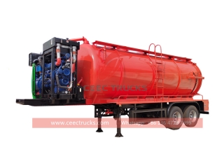 Vacuum Tank Sewage Suction Semi Trailer with factory direct sale