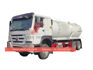 Howo 18 cbm vacuum sewage tank truck with best price
