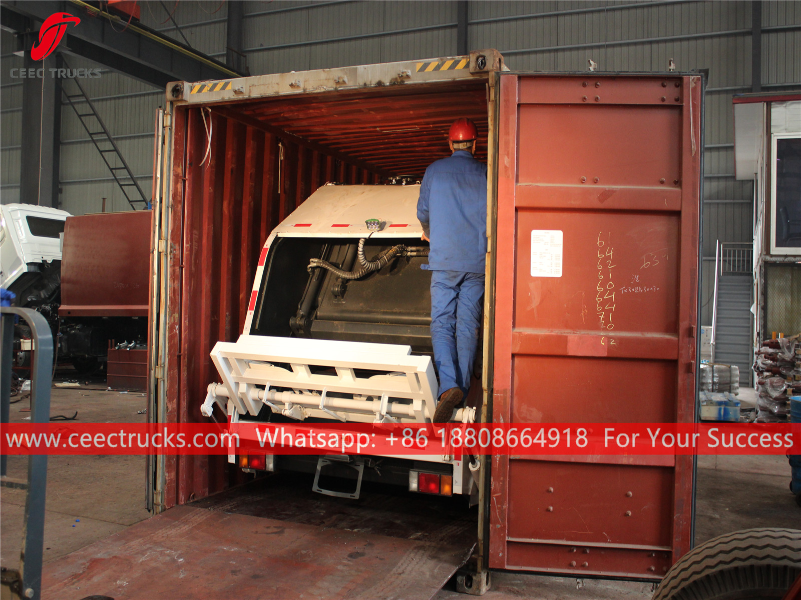 Republic of Cape Verde- 8 CBM garbage compactor truck shipped by 40 FT container