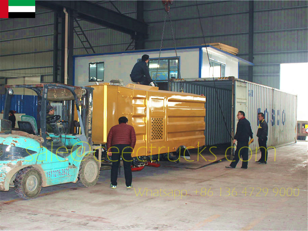 Dubai customer buy 4 units Road Sweeper Superstructure for Container delivery