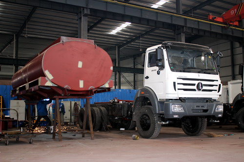 Production of 20 CBM water tanker truck ( Part 5- Tanker body painting)