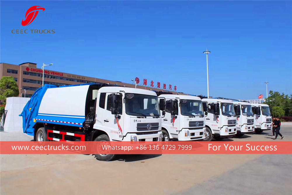 8 units dongfeng garbage compactor truck exporting to vietnam 