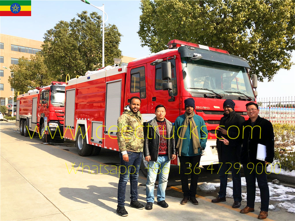 Ethiopia clients visiting CEEC for purchasing HOWO fire trucks