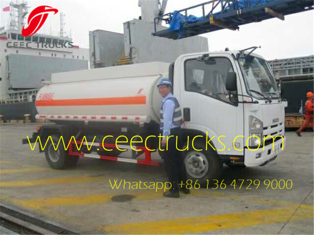 ISUZU 5000L Fuel tanker truck at shanghai seaport