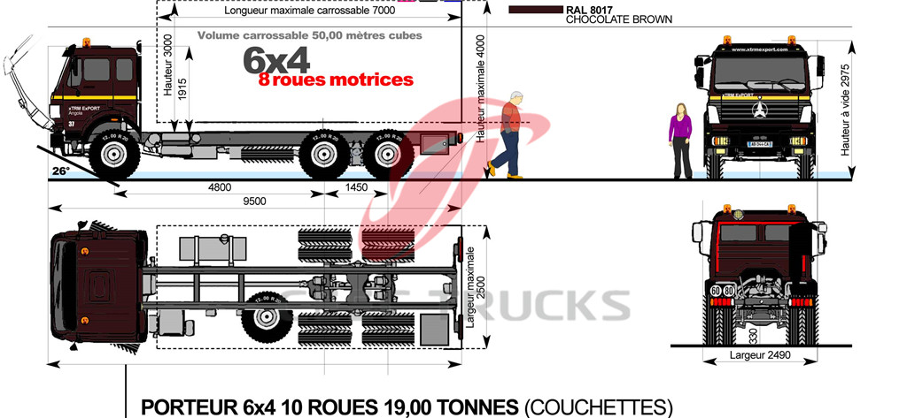 beiben 2534 fuel tanker truck chassis drawing