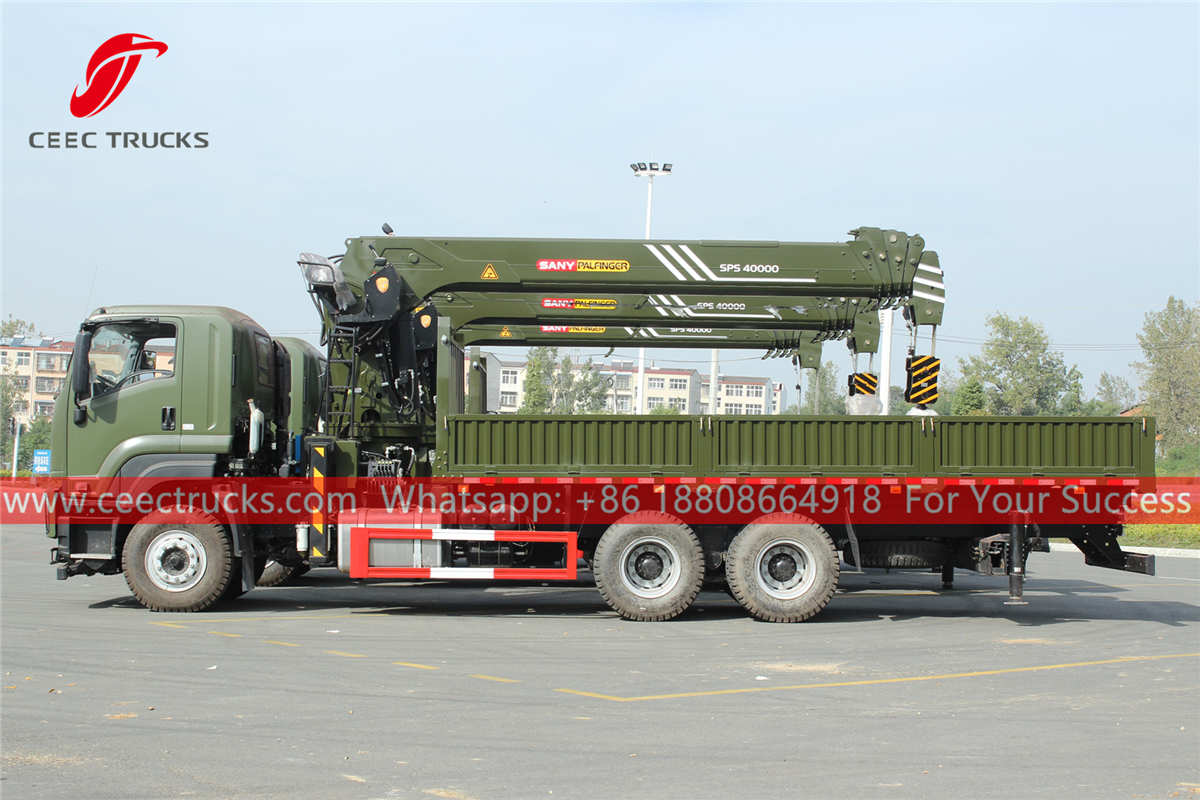 ISUZU truck with 16 ton palfinger boom crane