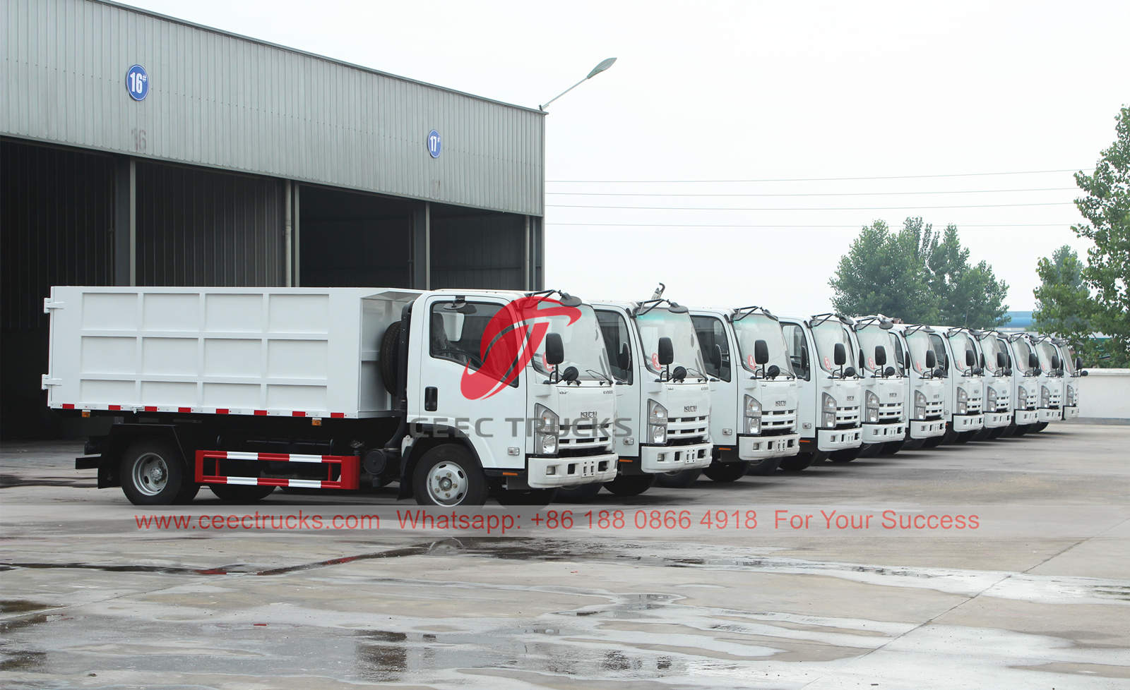 11 units ISUZU garbage trucks in factory