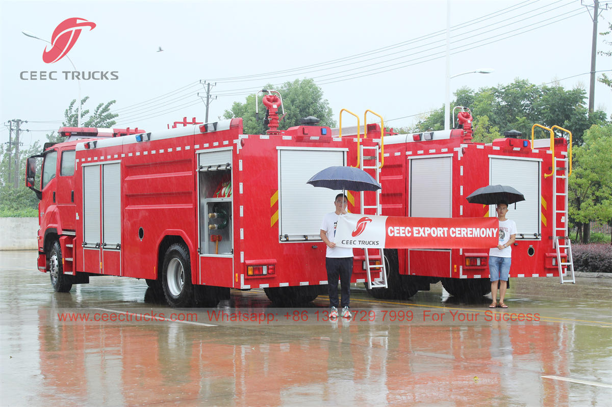 ISUZU GIGA water tank fire engine are ready for delivery