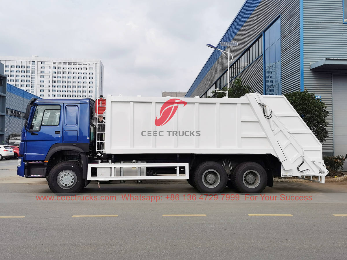 HOWO 20CBM rear loader garbage truck