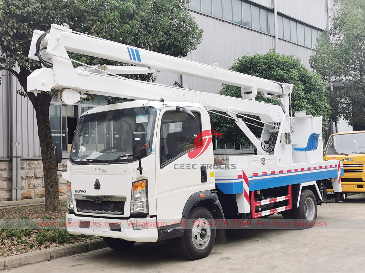 HOWO 16m boom truck with manlifter