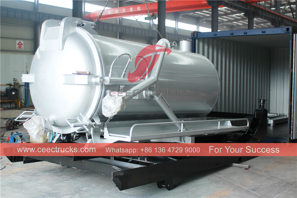 Fiji customer buy 4000L vacuum sewage tanker upper body kit