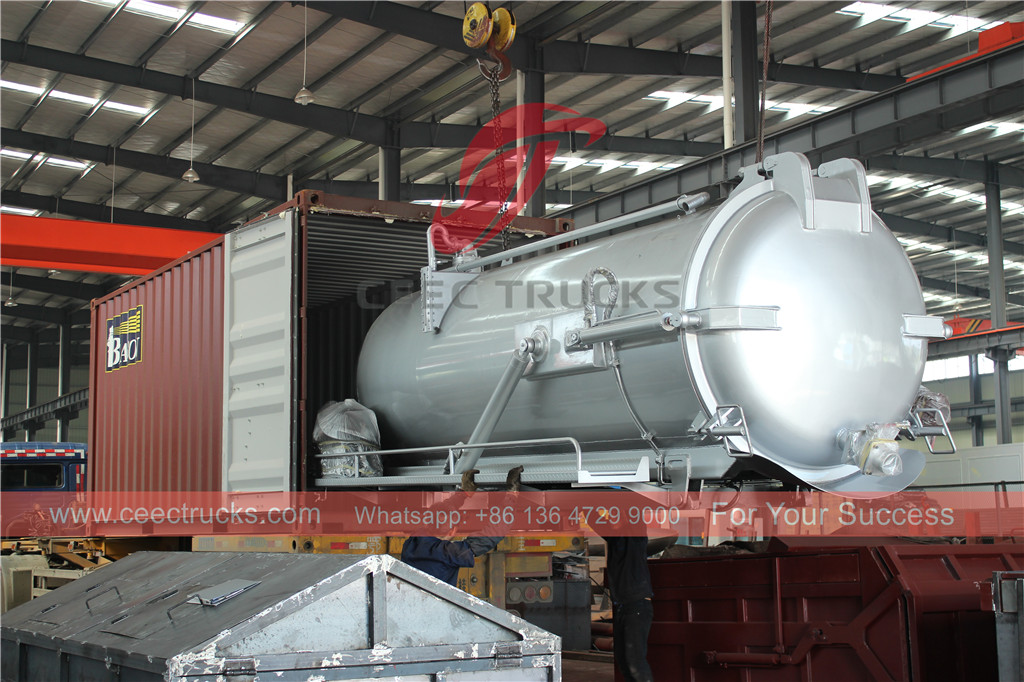 8000Liters sewage tanker truck kit export to Jamaica