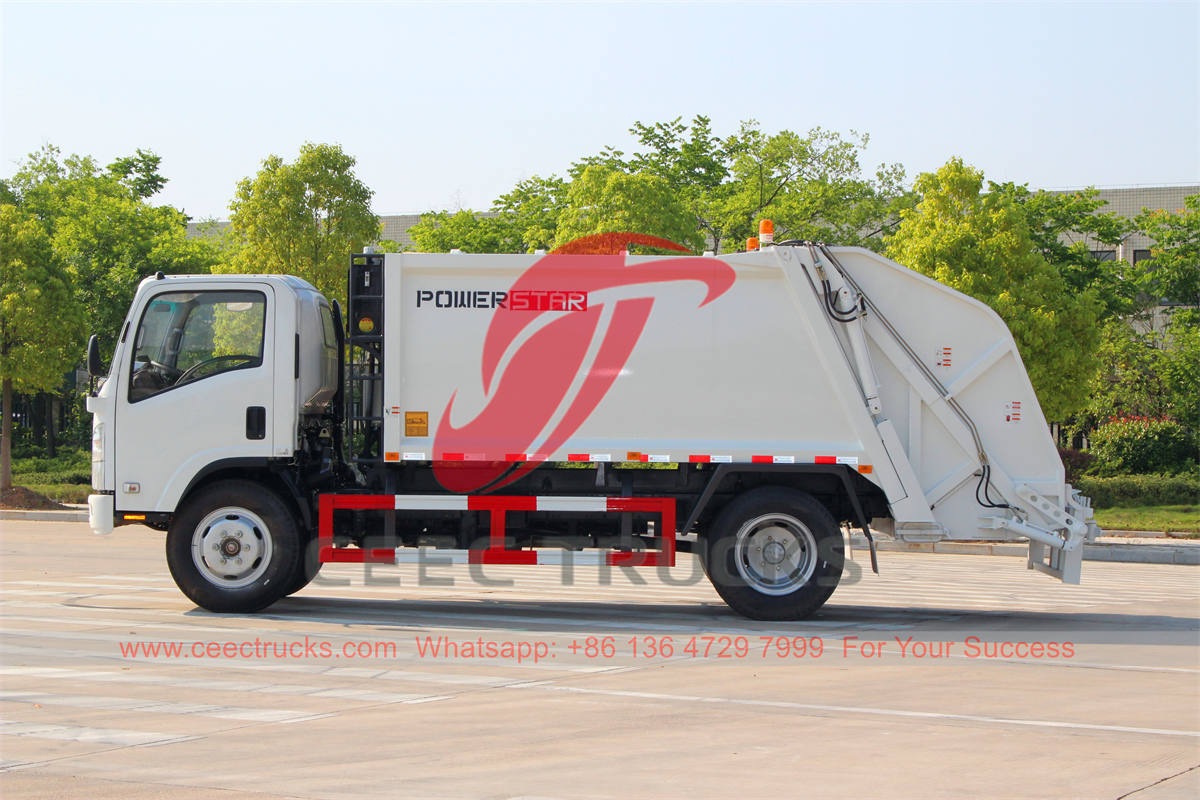 ISUZU 8 CBM rear load garbage truck for sale