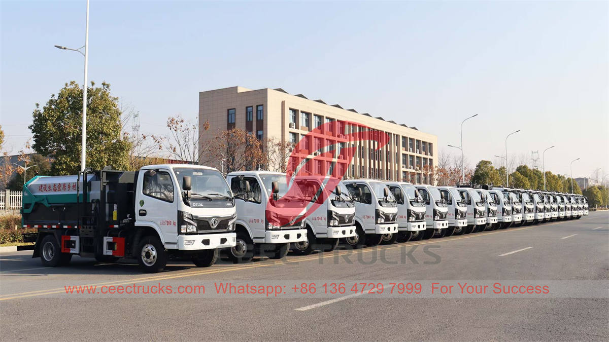 Dongfeng side loading garbage collection trucks