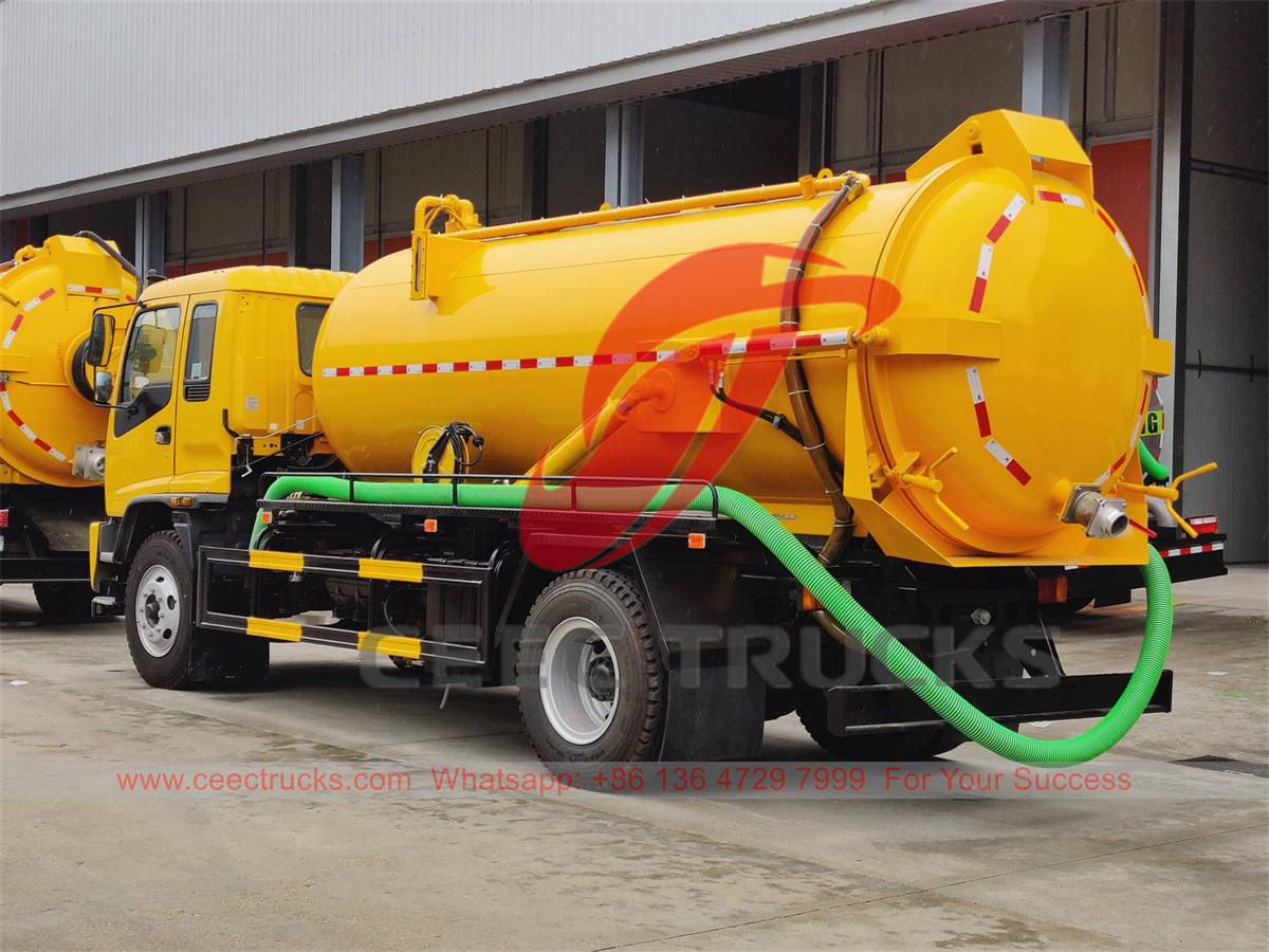 Durable ISUZU FTR 10000 liter vacuum truck with Jurop pump