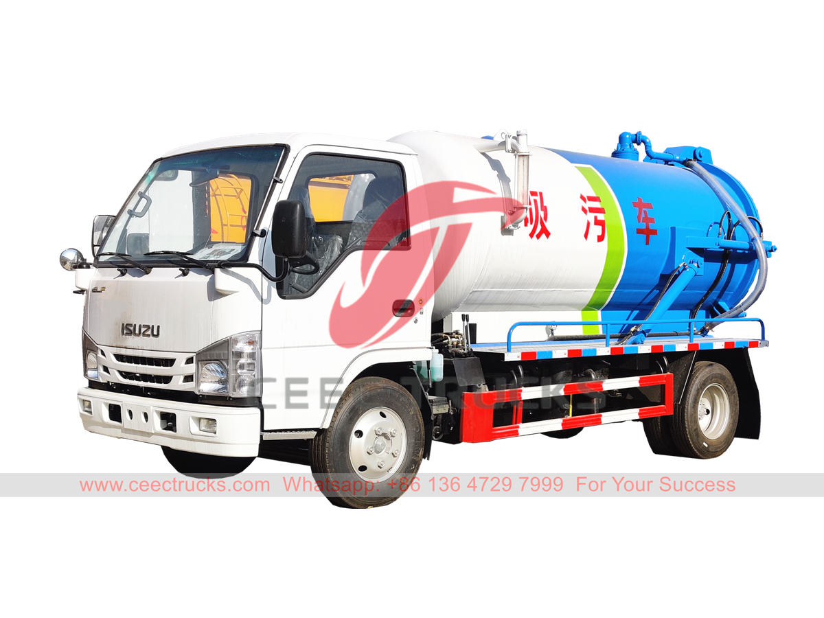 High performance ISUZU 4000 liters sewer vacuum truck for sale