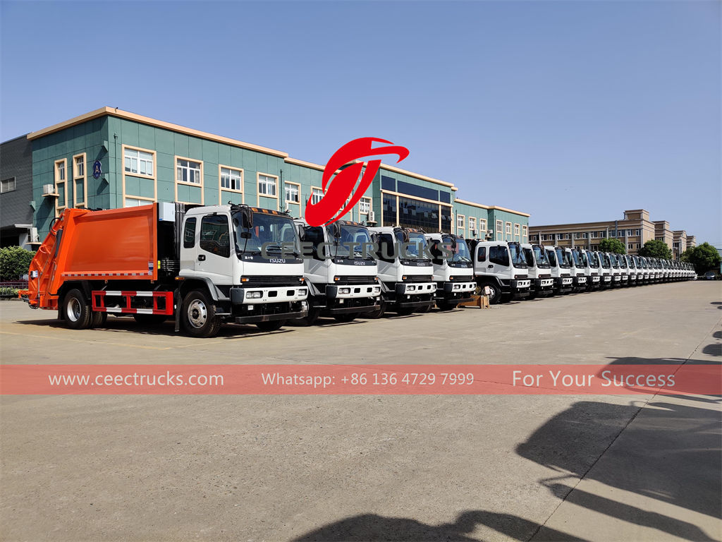 ISUZU FVR 10 cubic meter garbage compactor trucks export Dubai