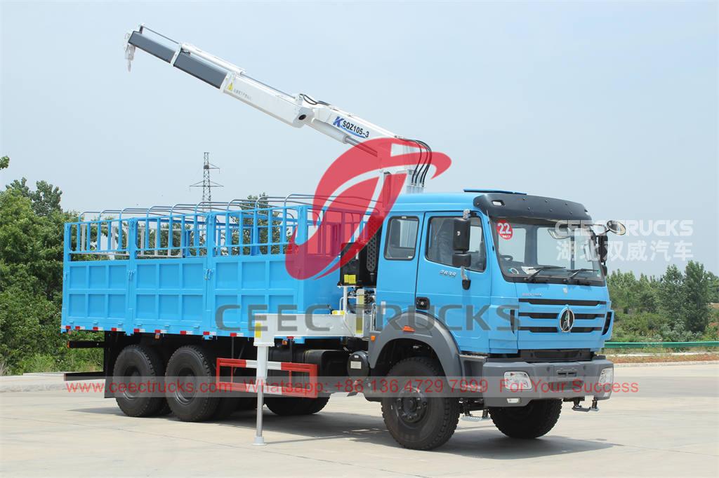 High quality Beiben RHD cargo crane truck for sale
