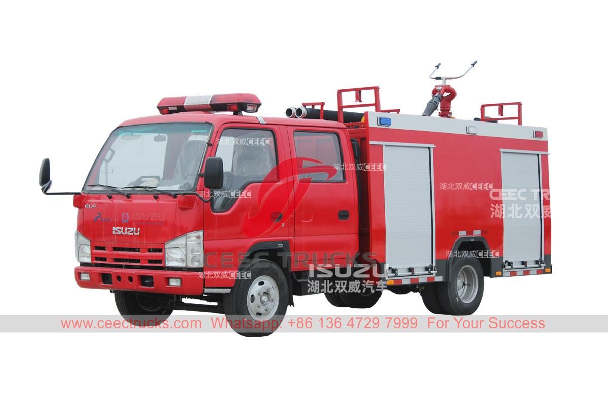 ISUZU 100P double cabin 2000 liters fire truck for sale