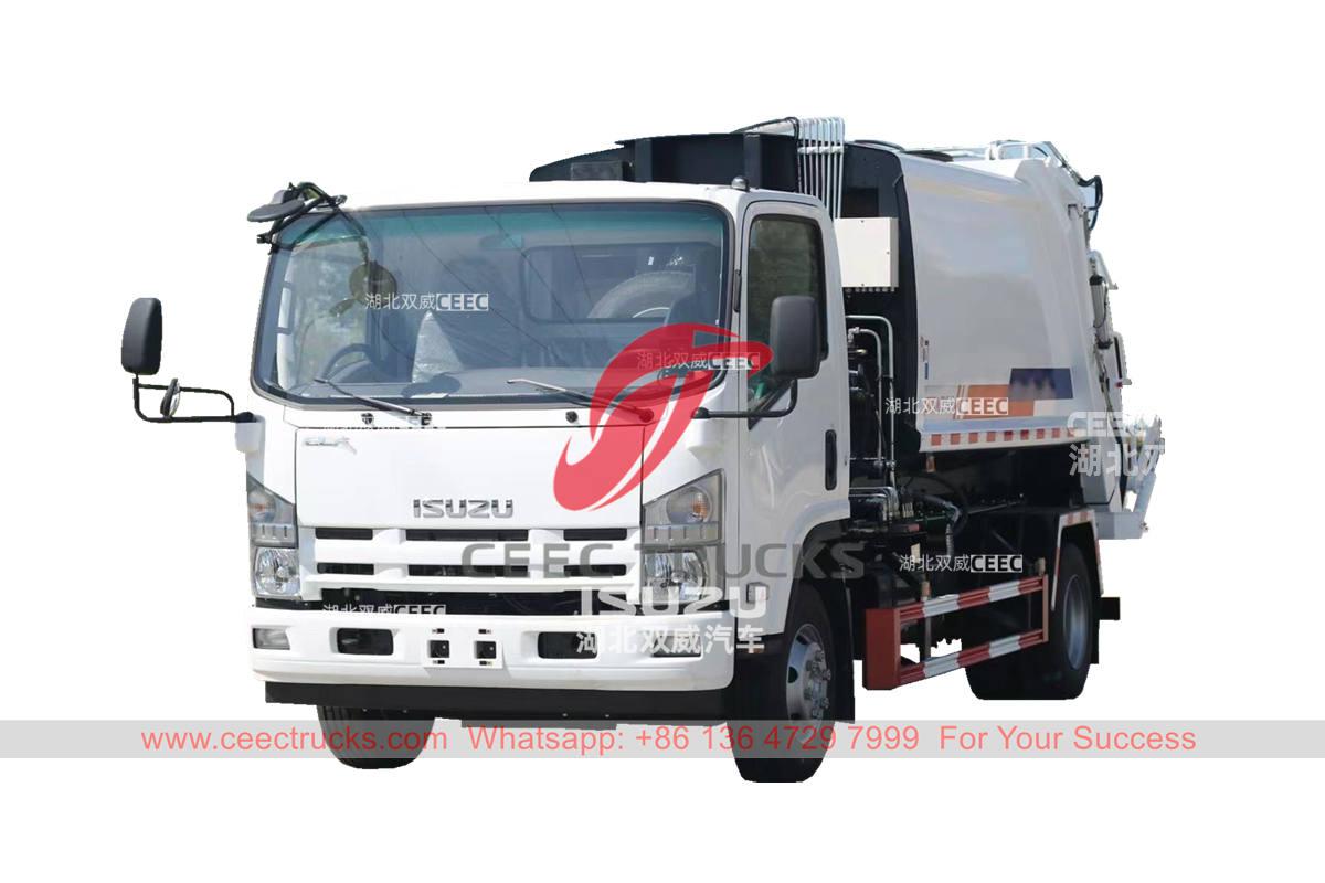 High performance ISUZU 8CBM hook loader with garbage compactor for sale
