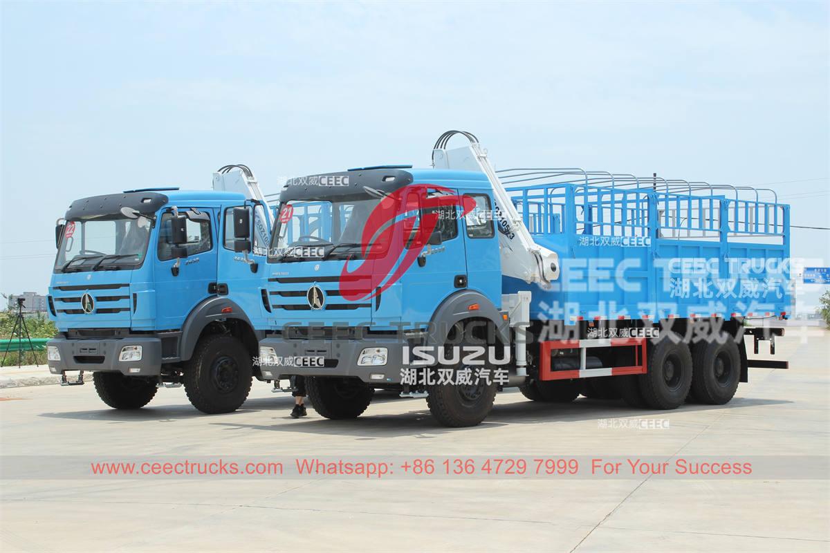 Tanzania Beiben RHD 10 wheeler crane truck at best price