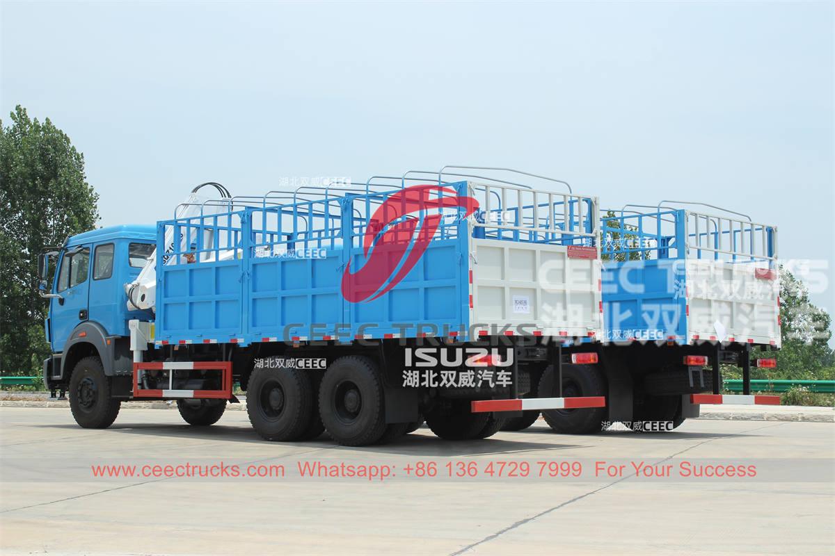 New designed Beiben RHD 380HP cargo truck with crane on sale