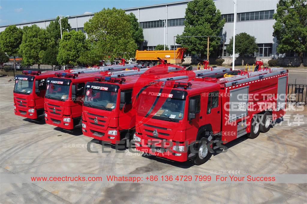 Brand new HOWO 10 wheeler heavy duty fire fighting trucks on sale