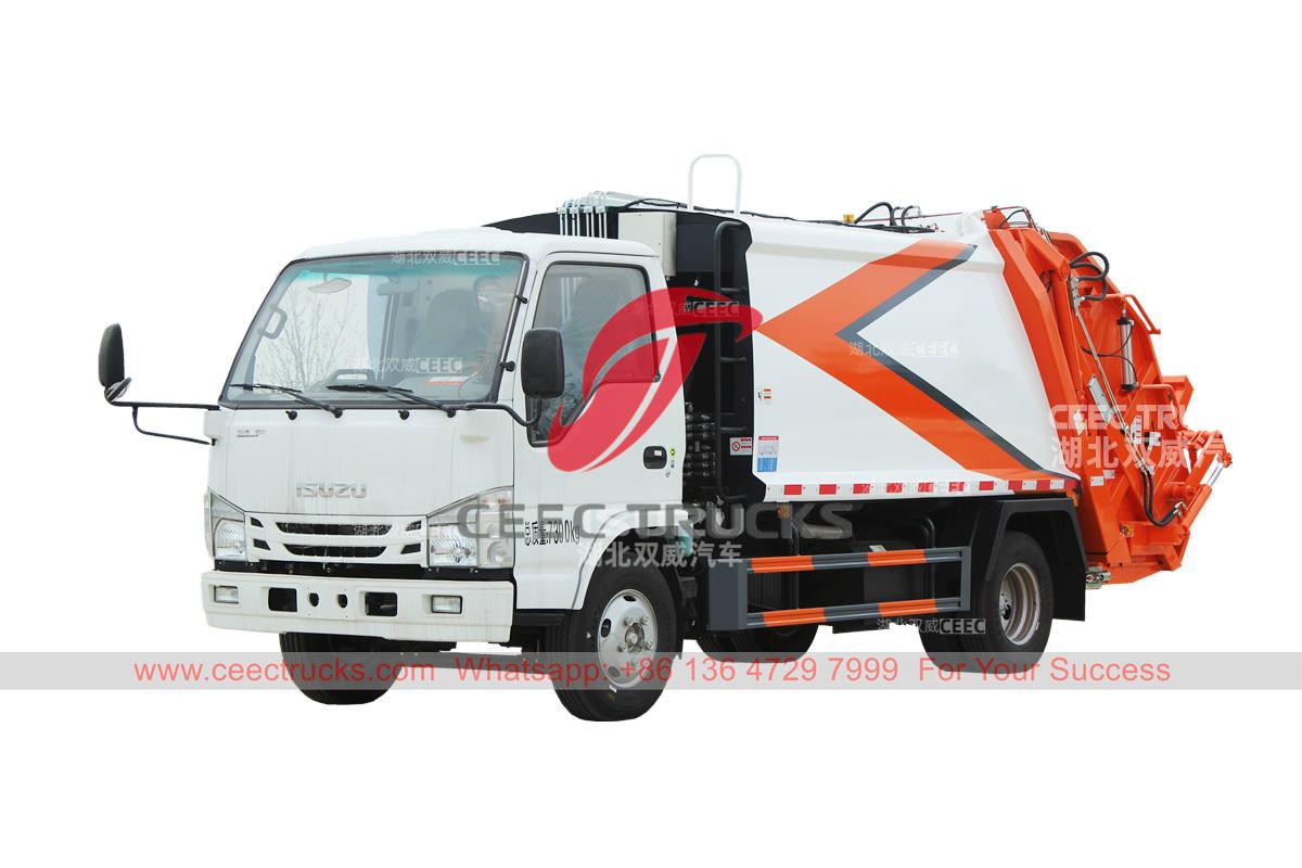 Hot sale ISUZU 100P 6CBM rear loader garbage trucks for sale