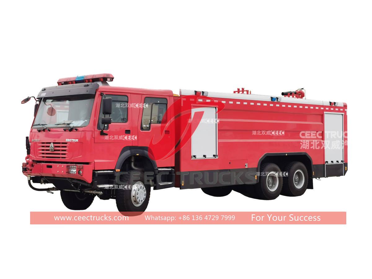 HOWO 6×6 off-road fire fighting trucks for Africa