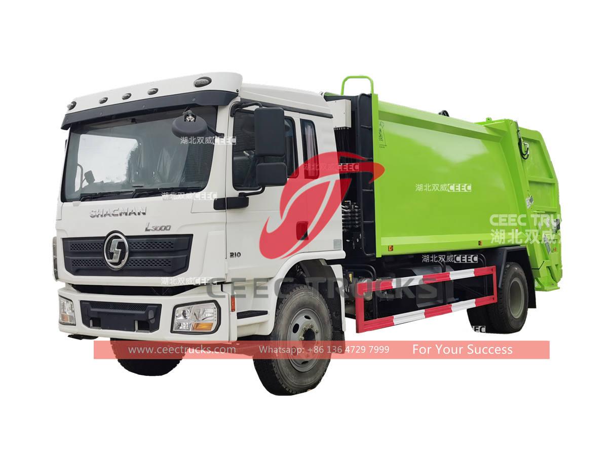 High quality Shacman L3000 14CBM refuse compactor truck for sale
