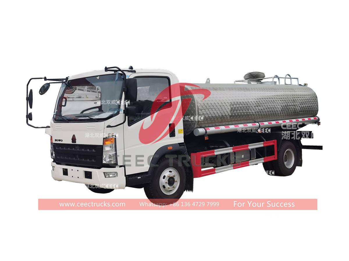 HOWO 4×2 10000 liters potable water tank truck
