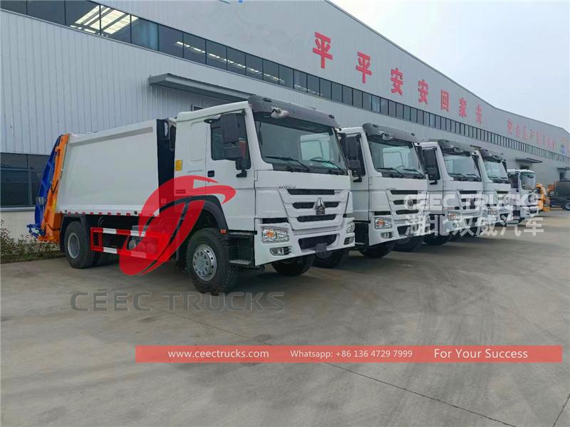 howo 15 cbm garbage compactor truck