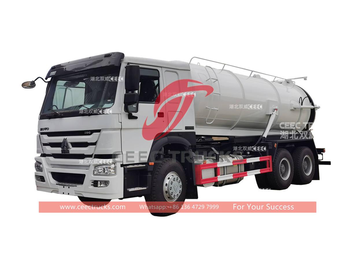 Custom-made HOWO 6×4 vacuum tank truck 20000 liters