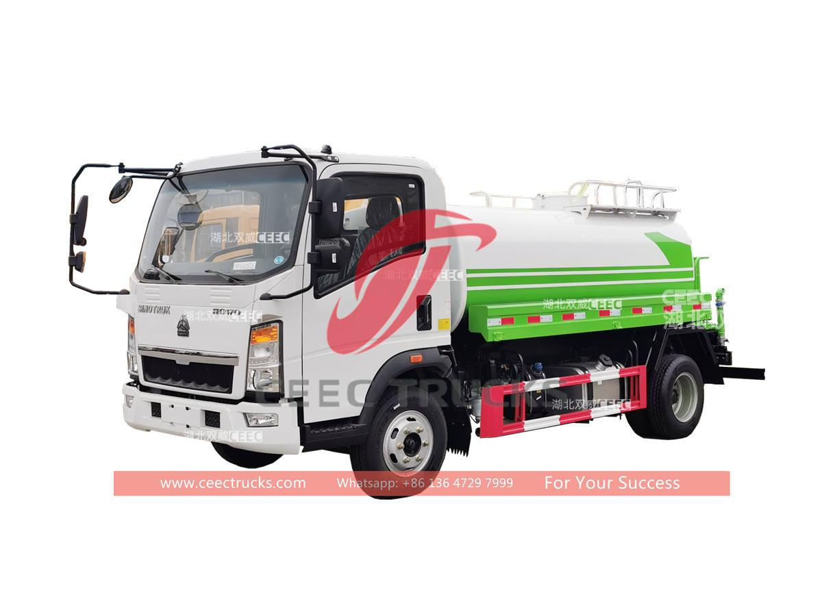 HOWO 4×2 mini water tank truck for sale