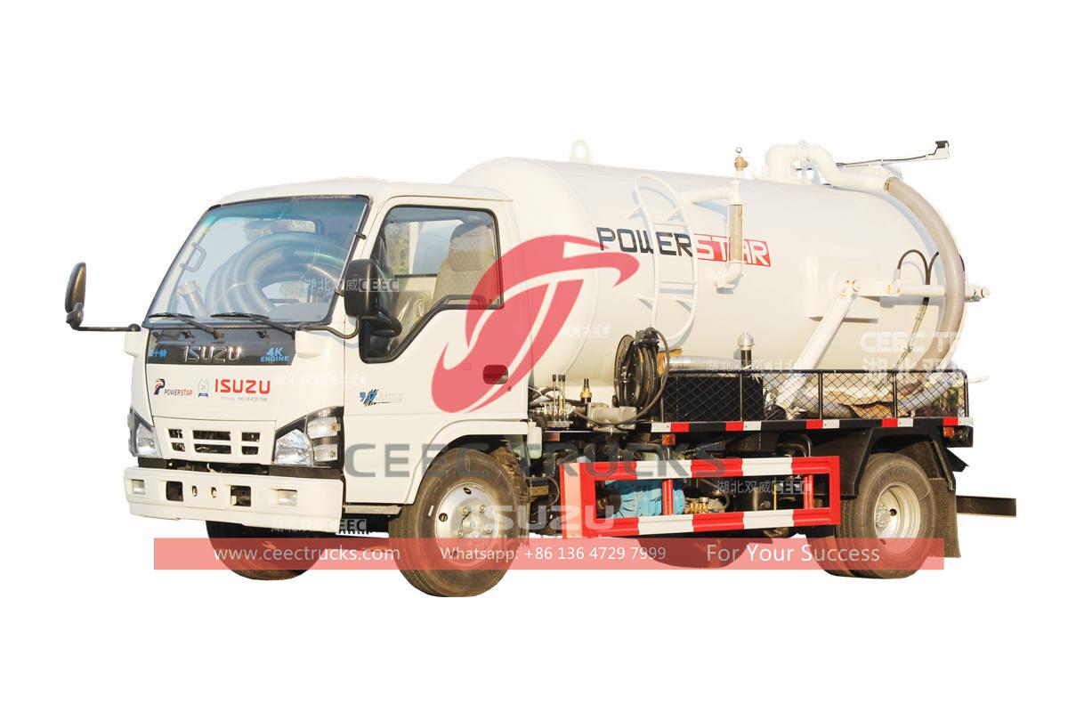 Customized ISUZU 5CBM vacuum sewage suction truck for sale