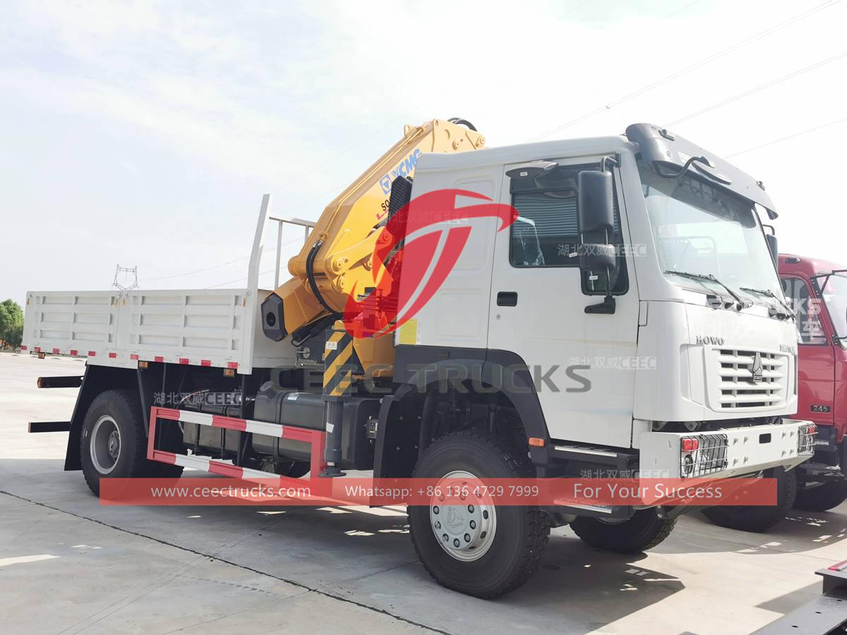 HOWO 4WD off-road 12 tons knuckle boom crane truck for sale