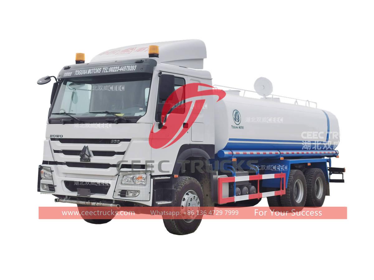 Hot selling HOWO 10 wheeler 18CBM water tank trucks